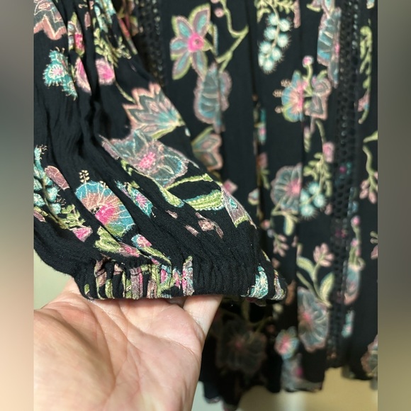 FREE PEOPLE Boho Flowy Tunic, Crochet Details Top - Picture 12 of 13